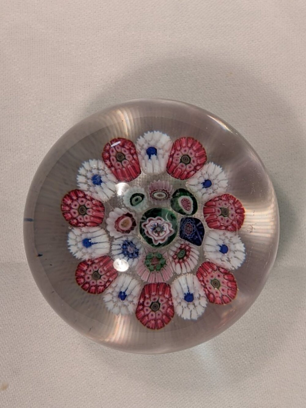 French Clichy Style Millefiori Glass Paperweight